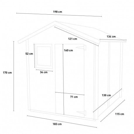 Casetta Livia 198x130 cm – la soluzione perfetta per riporre gli attrezzi da giardino