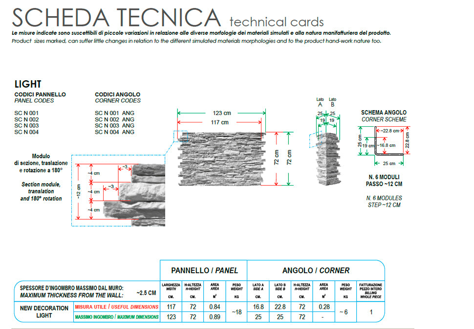 Pannello in Pietra Ricostruita Scaglia Light: design naturale per interni ed esterni