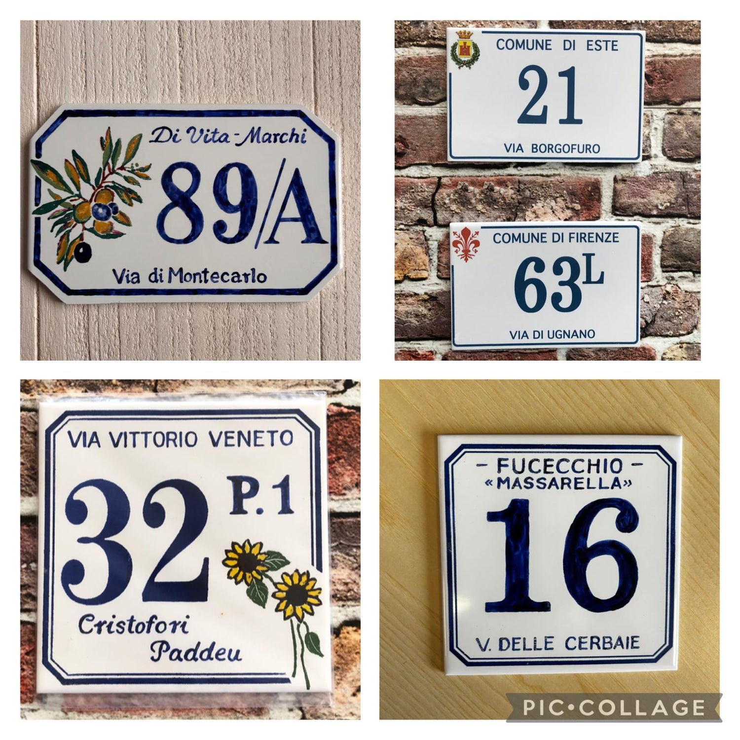 Numeri civici personalizzati in ceramica
