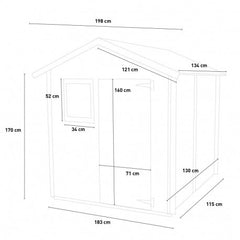 Casetta Livia 198x130 cm – la soluzione perfetta per riporre gli attrezzi da giardino